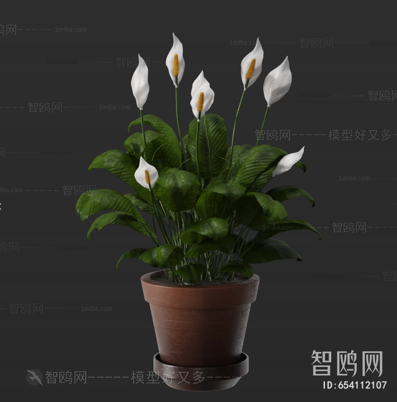 Modern Potted Green Plant