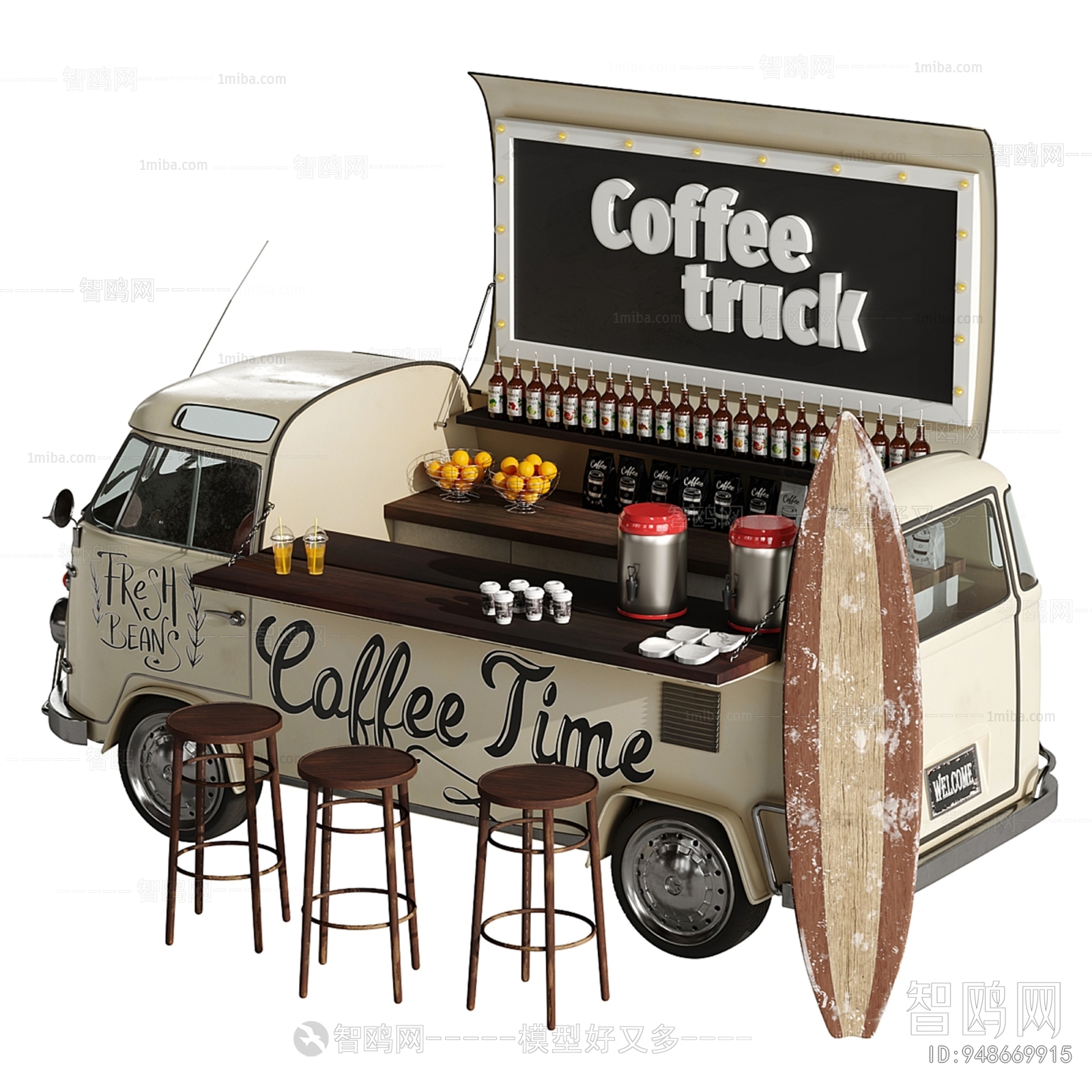 现代咖啡餐车