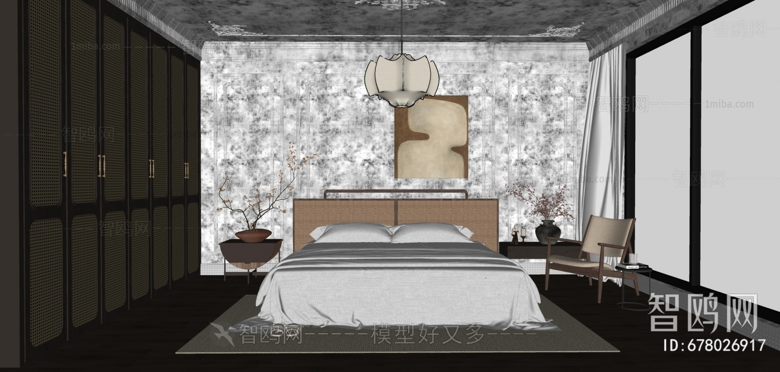 French Style Wabi-sabi Style Bedroom