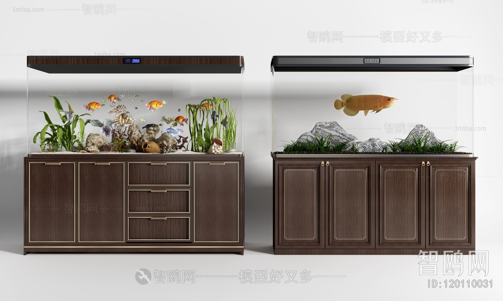 新中式鱼缸水族箱