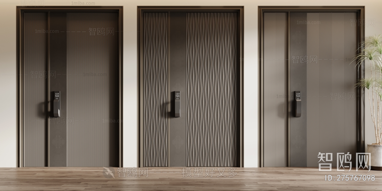 Modern Unequal Double Door