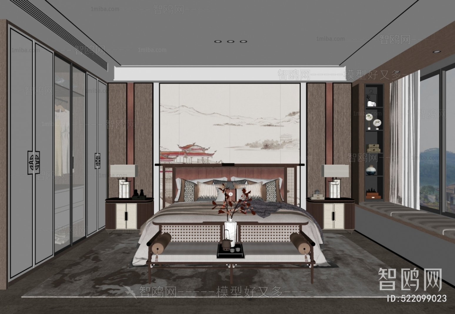 New Chinese Style Bedroom