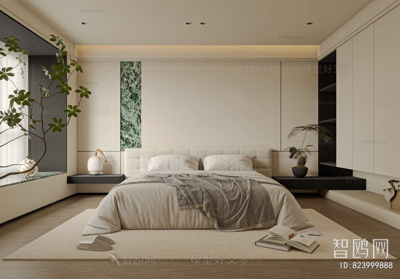 Modern Wabi-sabi Style Bedroom