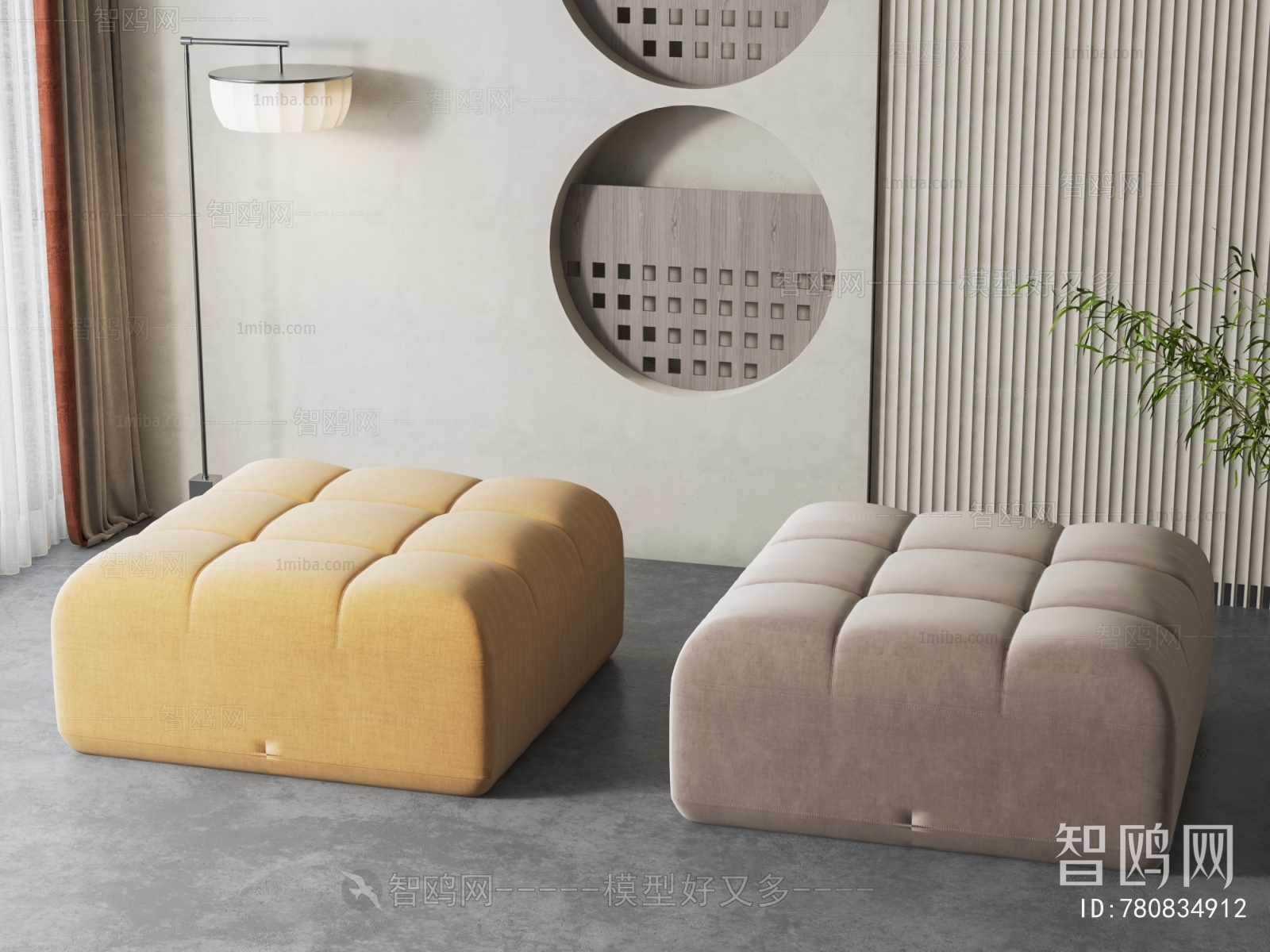 现代沙发凳组合