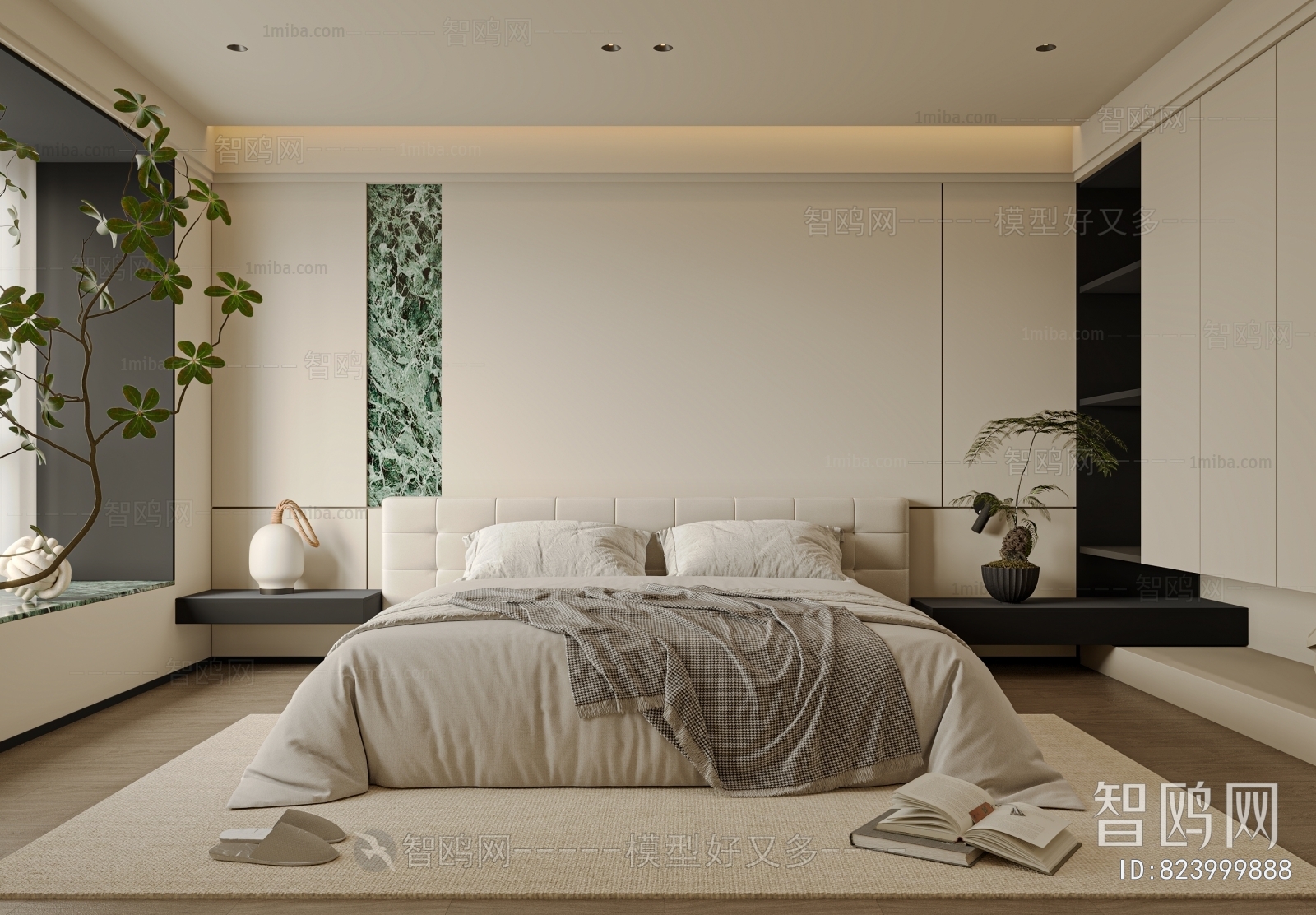 Modern Wabi-sabi Style Bedroom