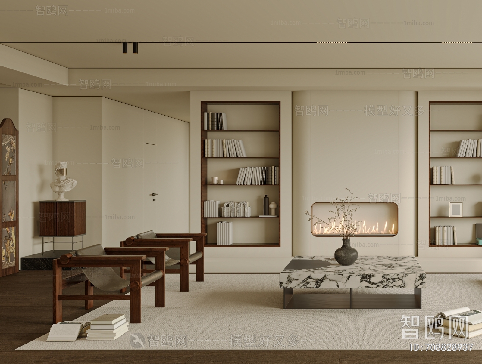 Modern Wabi-sabi Style A Living Room