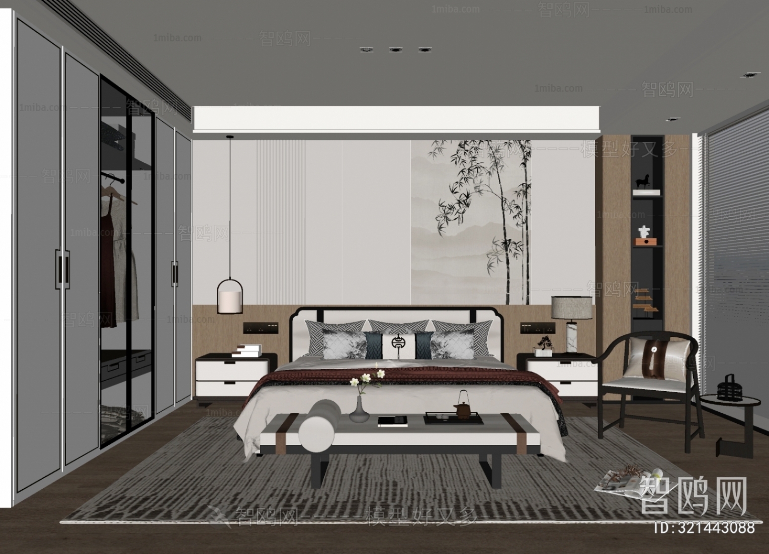 New Chinese Style Bedroom