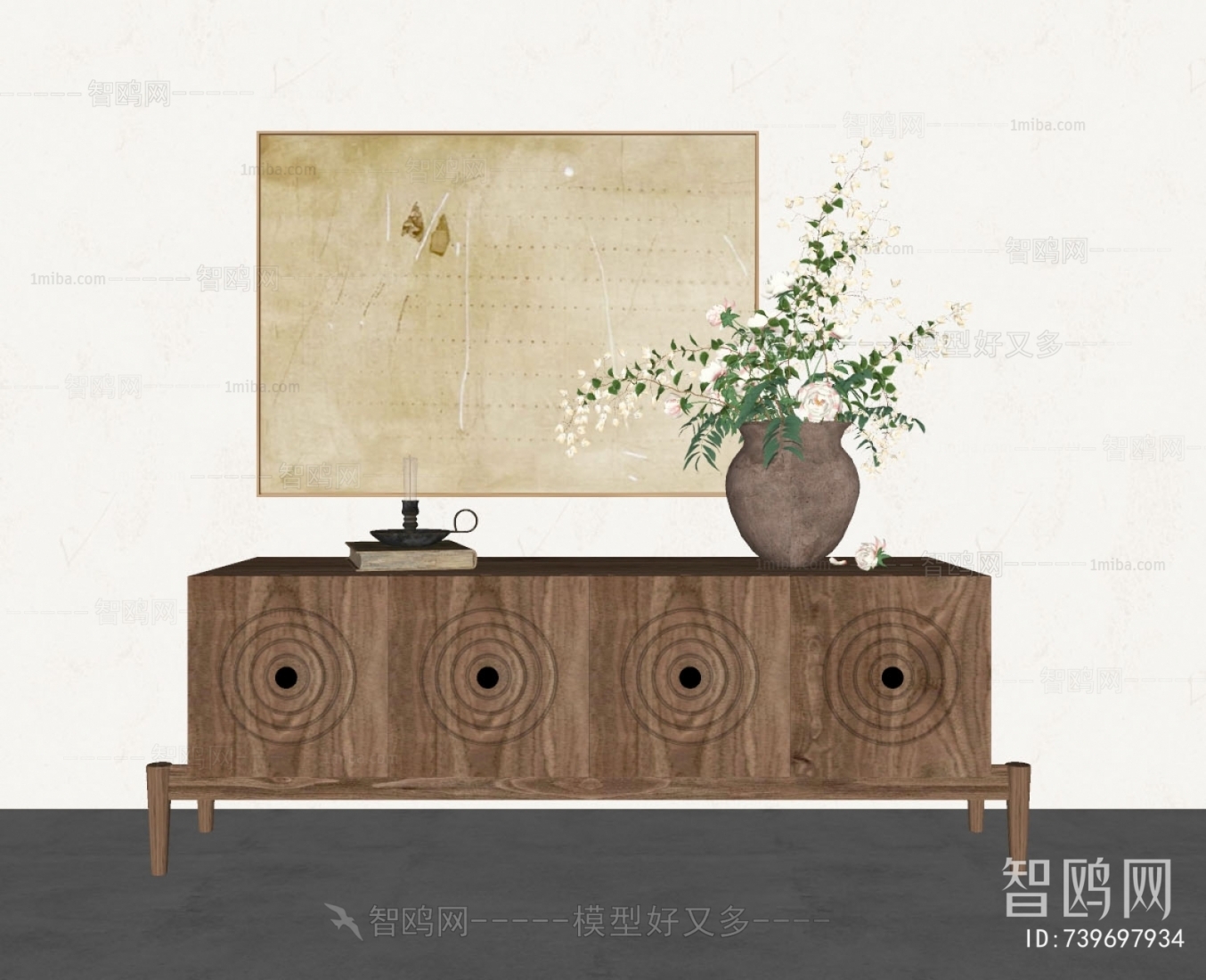 Wabi-sabi Style TV Cabinet