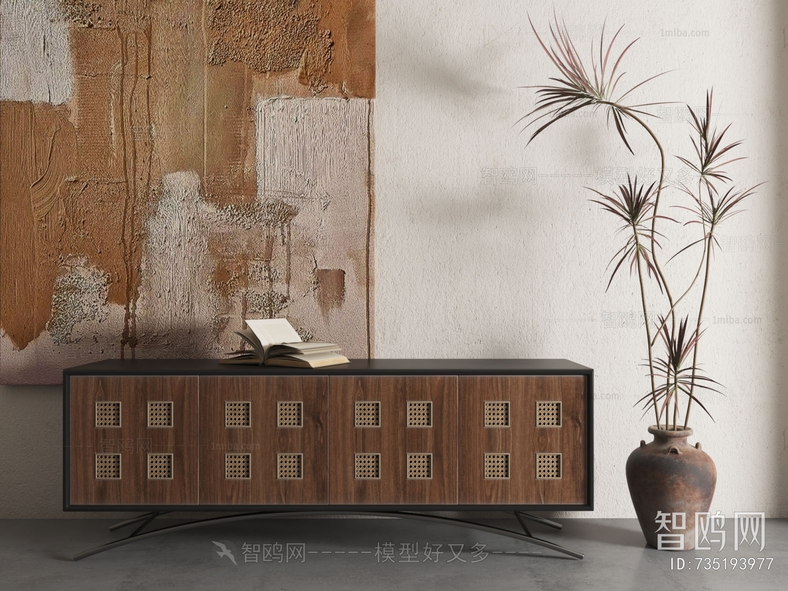 Wabi-sabi Style TV Cabinet