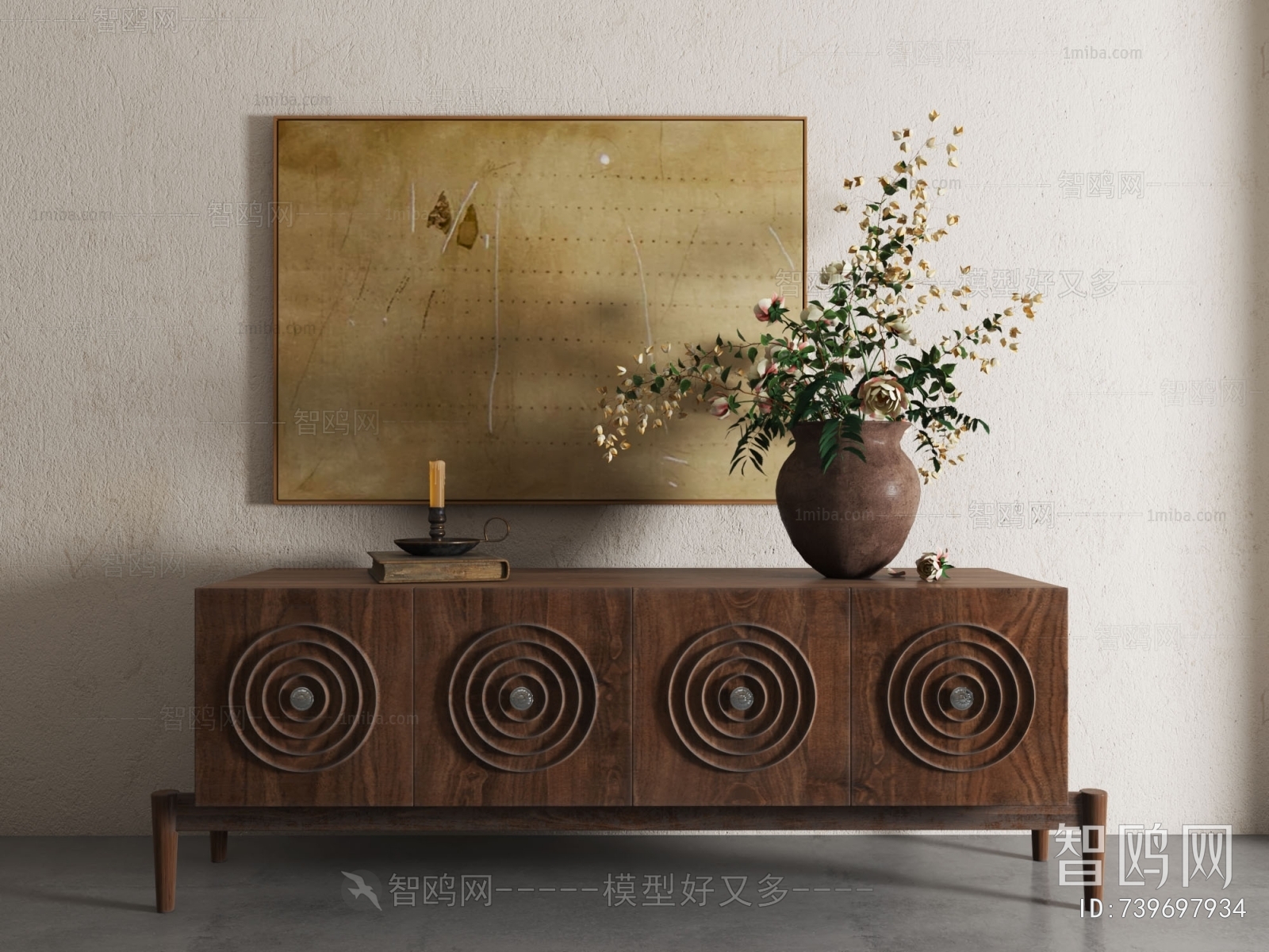 Wabi-sabi Style TV Cabinet