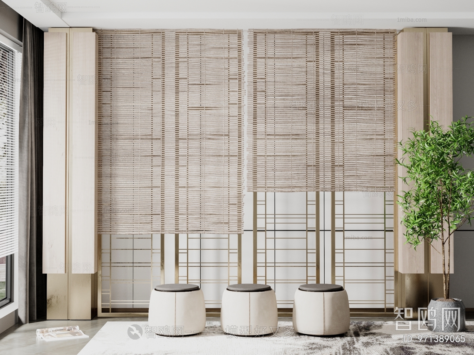 New Chinese Style Metal Screen Partition