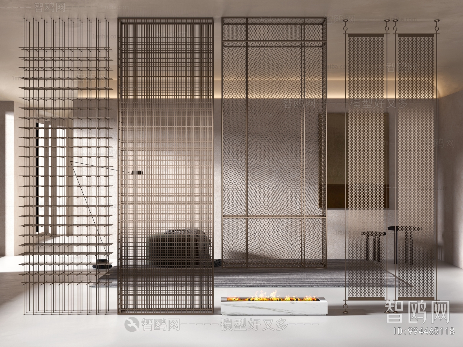 Modern Industrial Style Metal Screen Partition