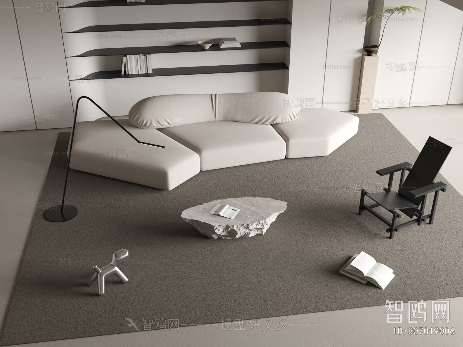 Modern Wabi-sabi Style Sofa Combination