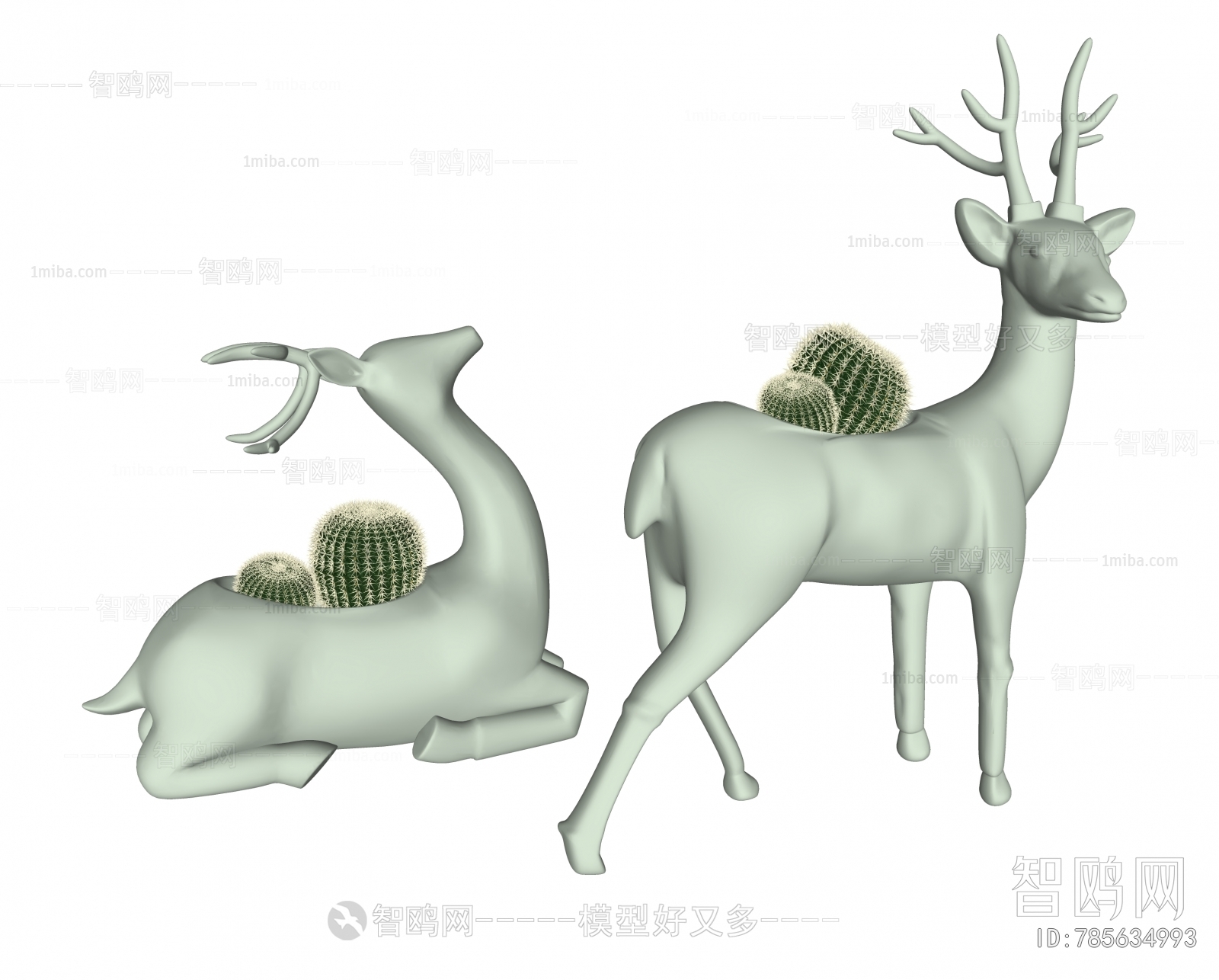 现代鹿雕塑摆件