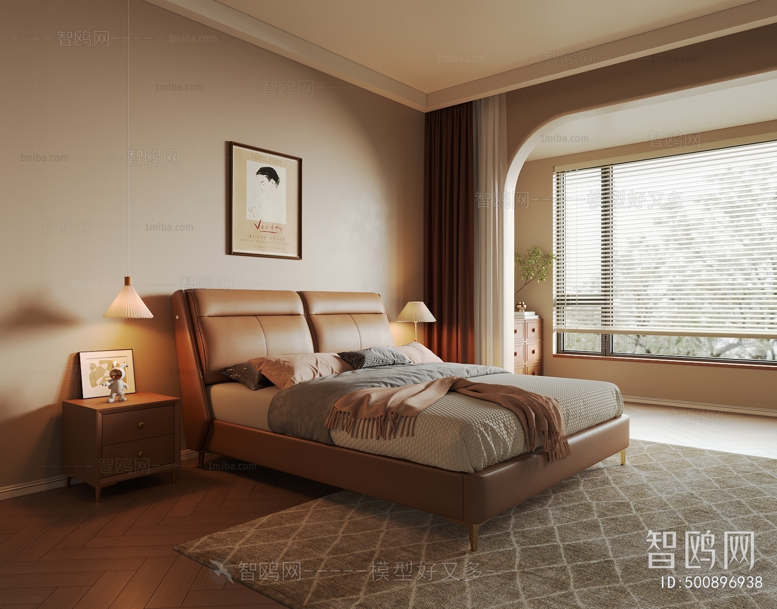 Retro Style Wabi-sabi Style Bedroom