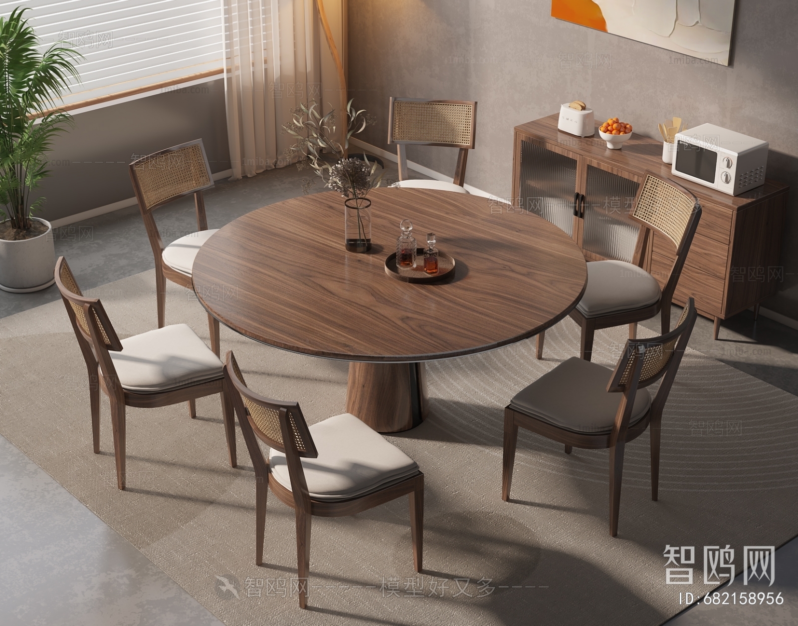 Wabi-sabi Style Dining Table And Chairs