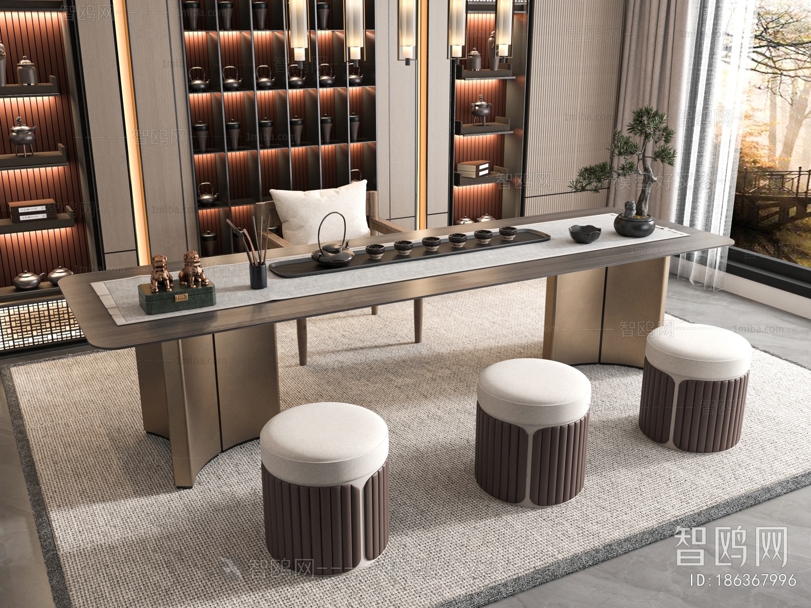 Modern New Chinese Style Tea Tables And Chairs