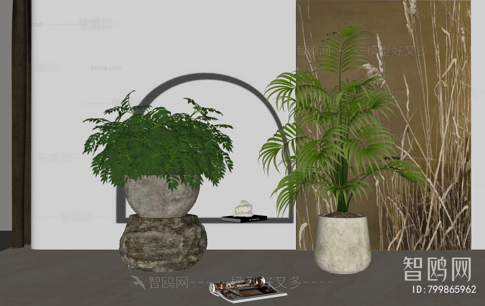 Modern Ground Green Plant Potted Plants