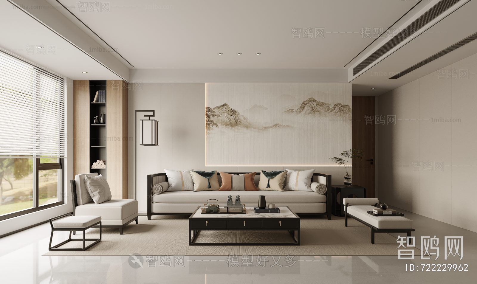 New Chinese Style A Living Room