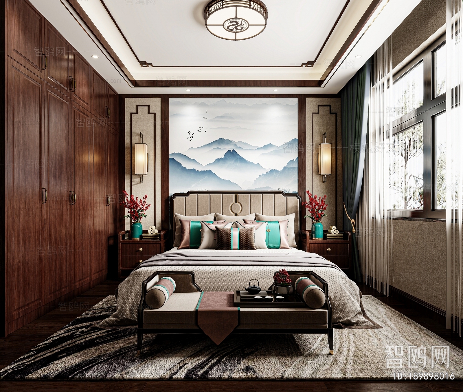 New Chinese Style Bedroom