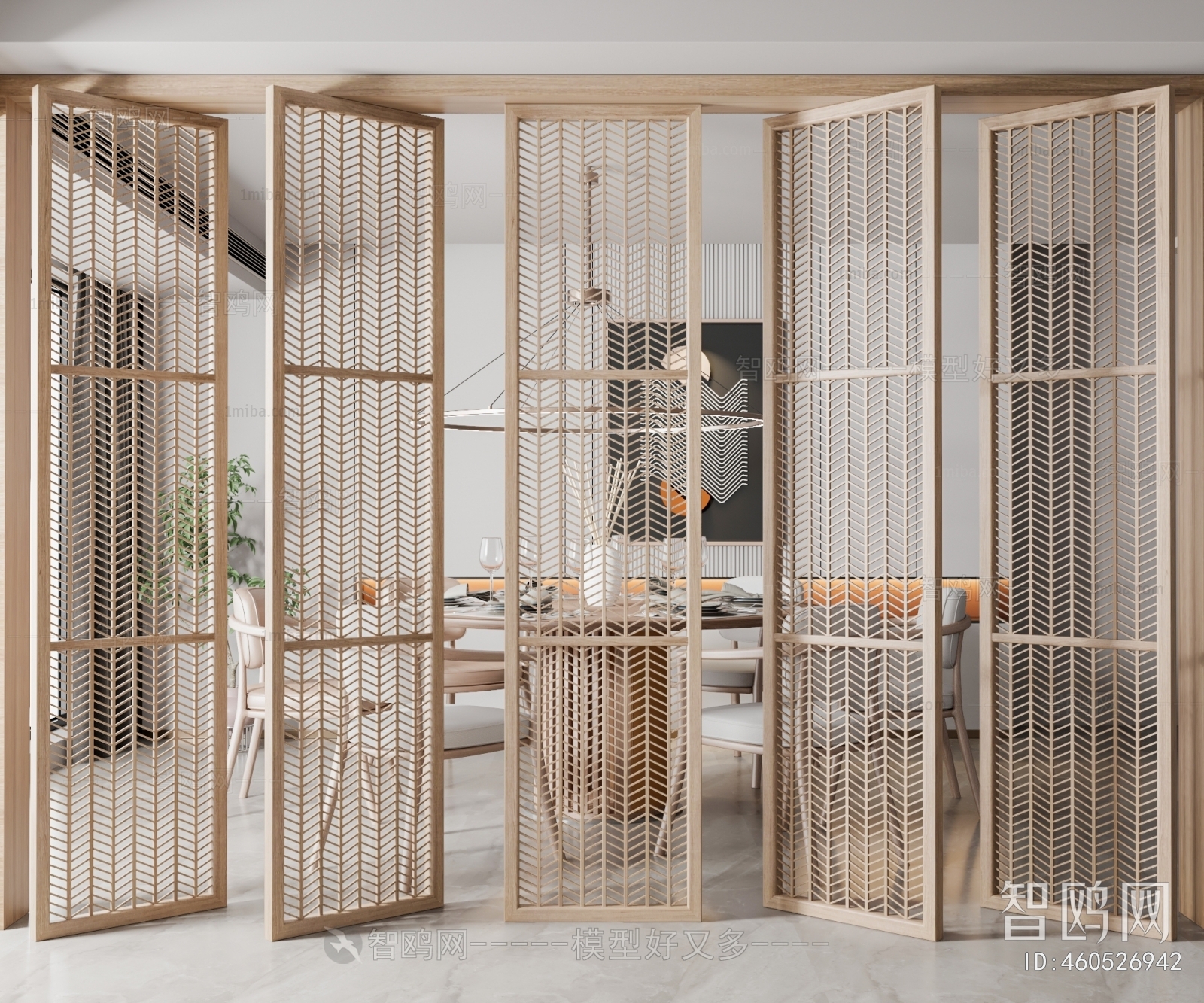 New Chinese Style Wooden Screen Partition