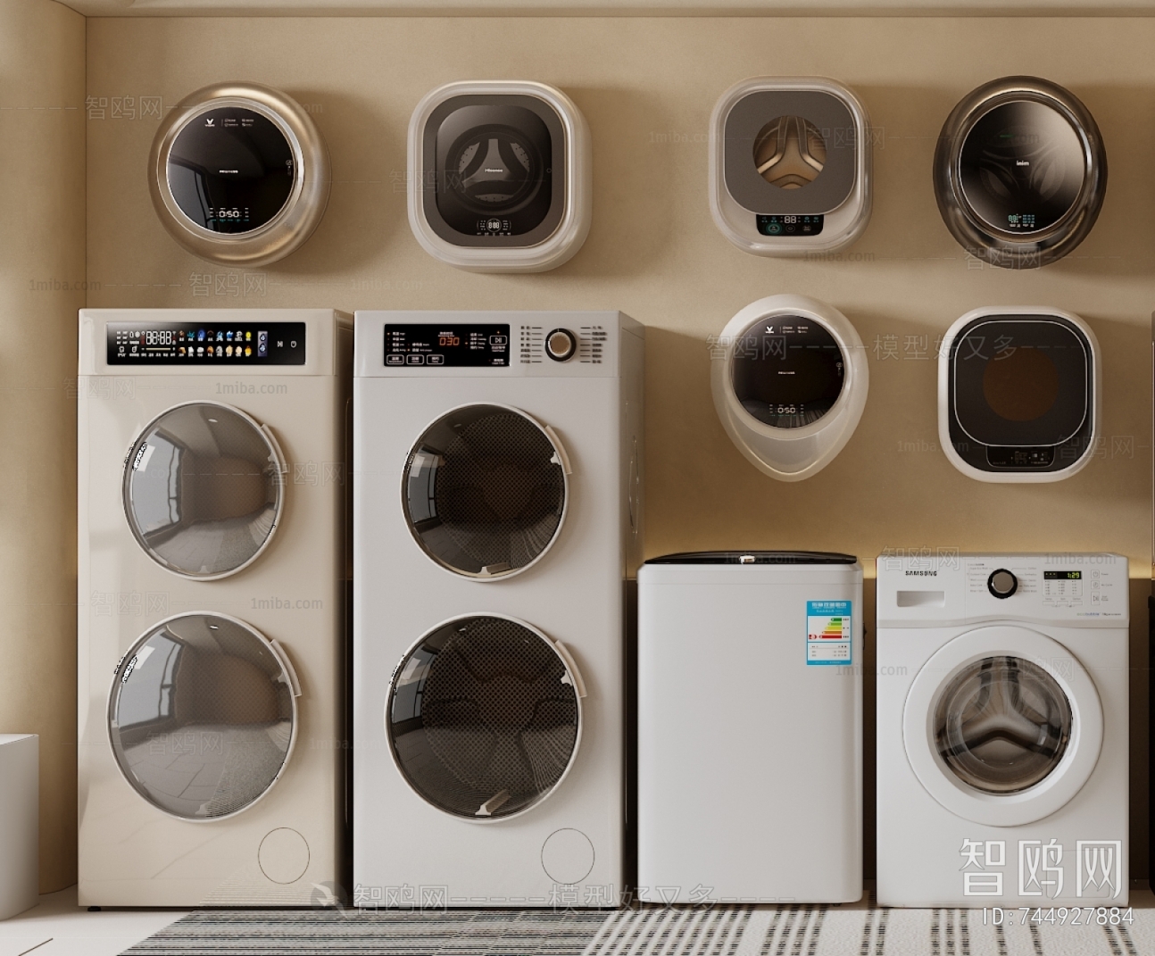 现代滚筒洗衣机组合