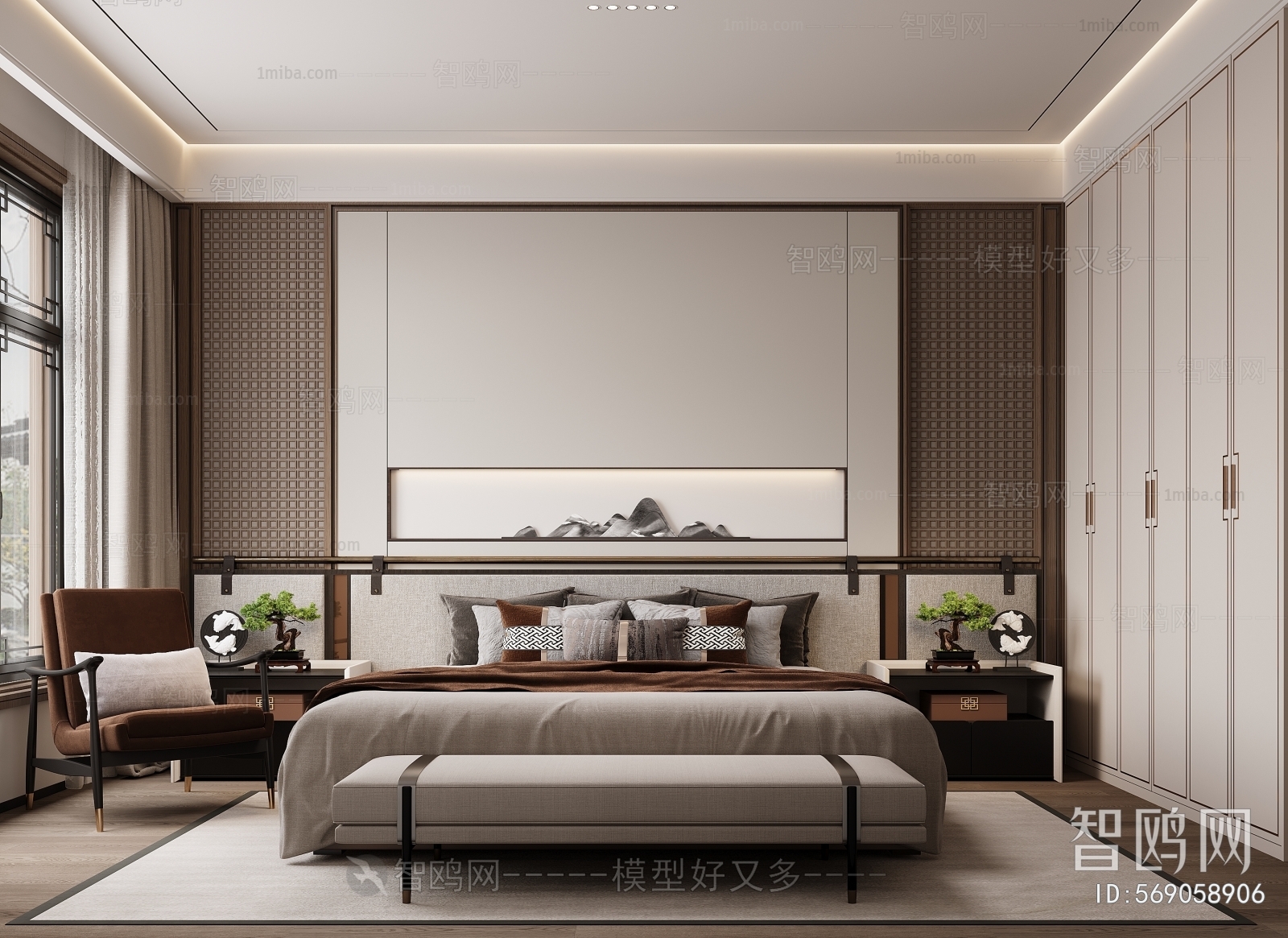 New Chinese Style Bedroom