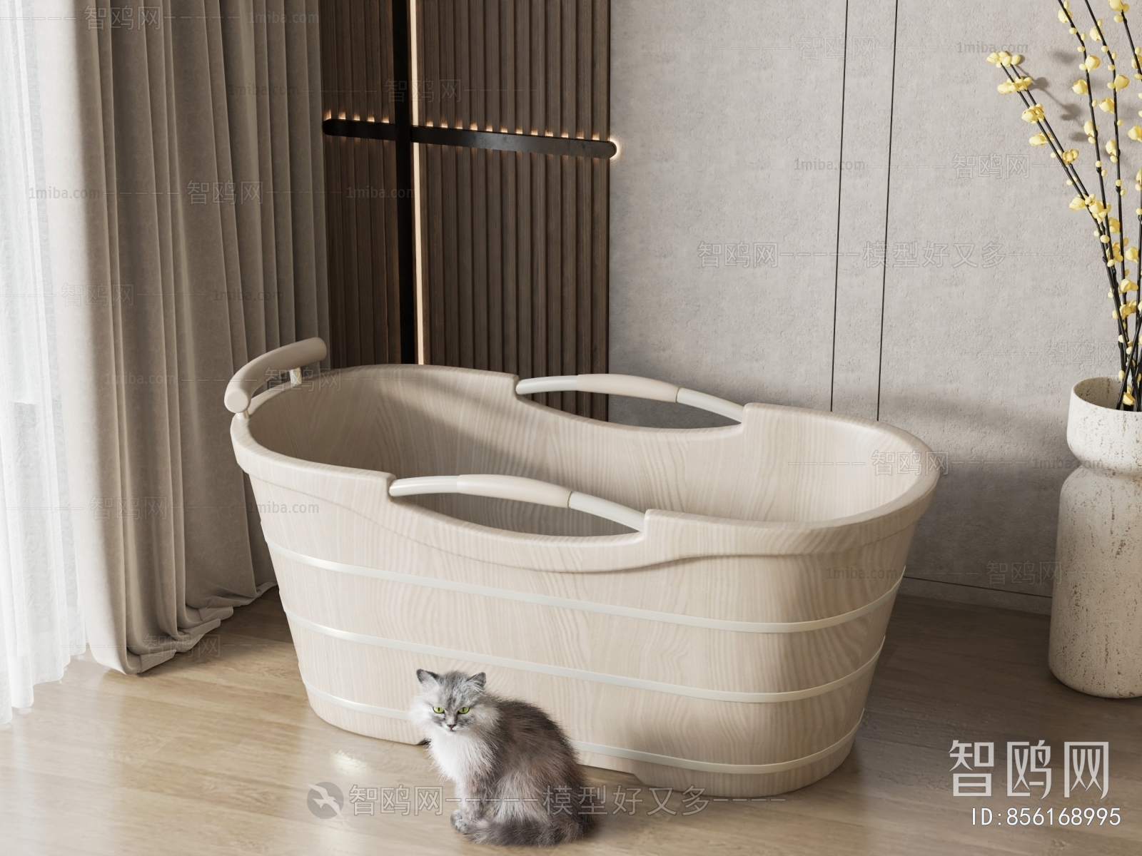 现代实木浴缸
