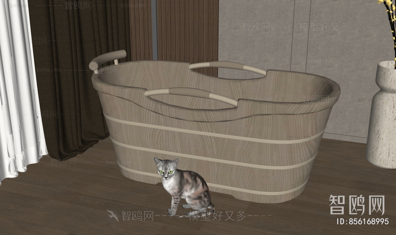 现代实木浴缸