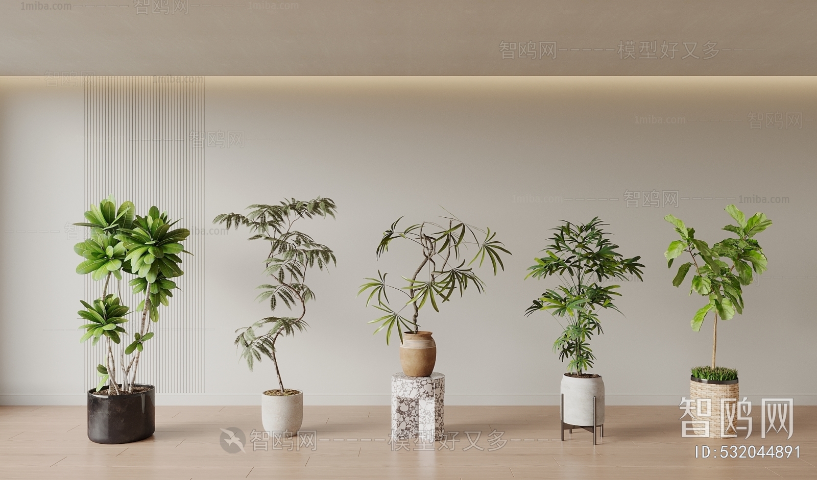 Modern Ground Green Plant Potted Plants