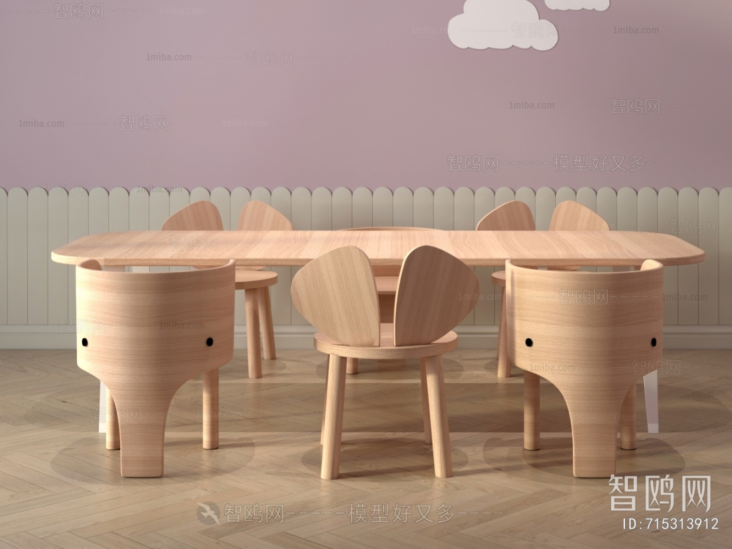 现代幼儿园儿童桌椅组合