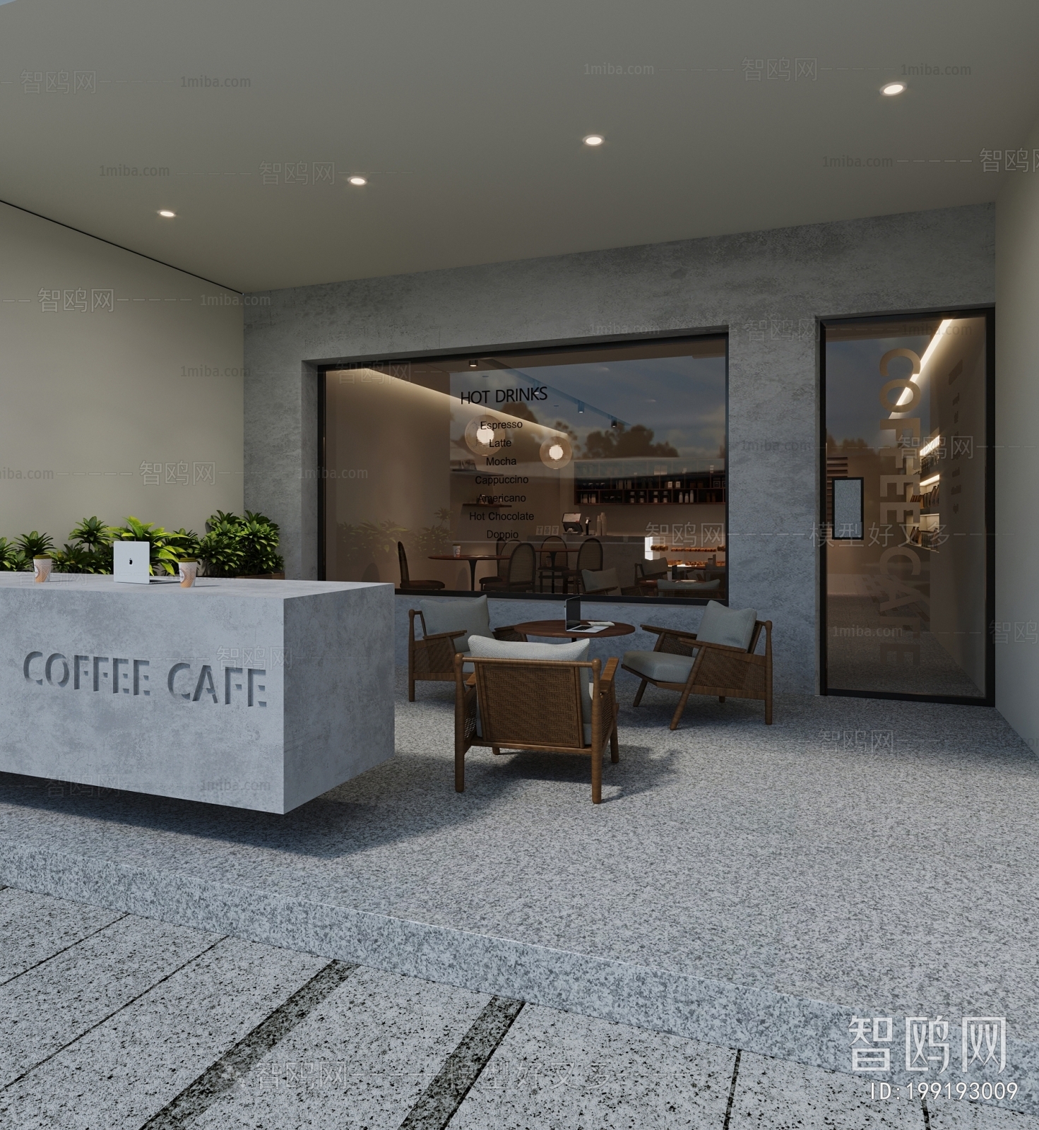 多场景-现代咖啡店门面门头