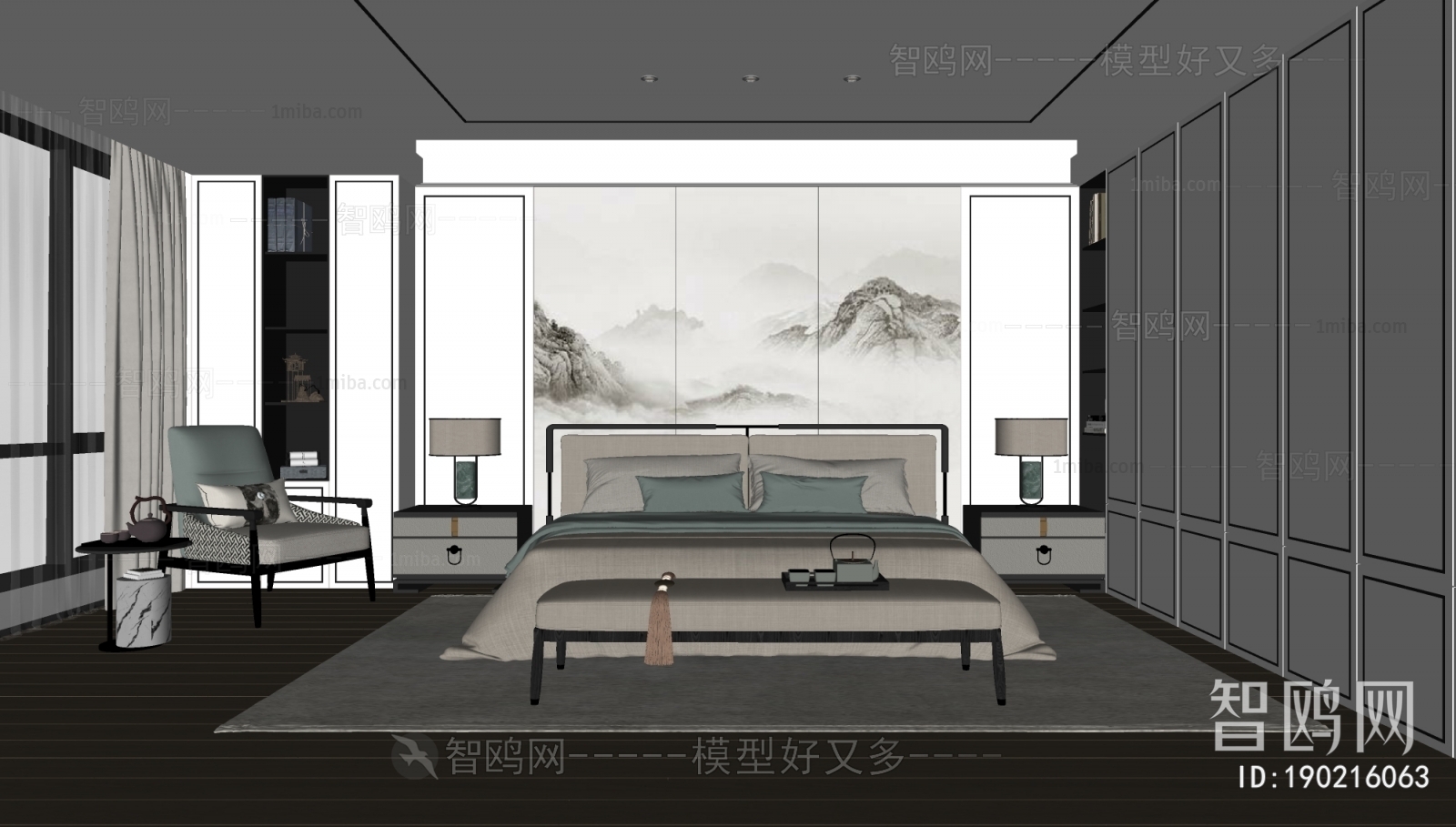 New Chinese Style Bedroom