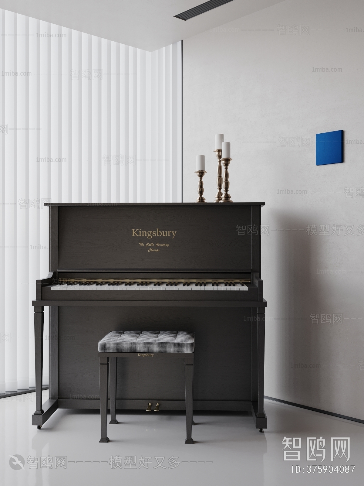 现代钢琴3D模型下载