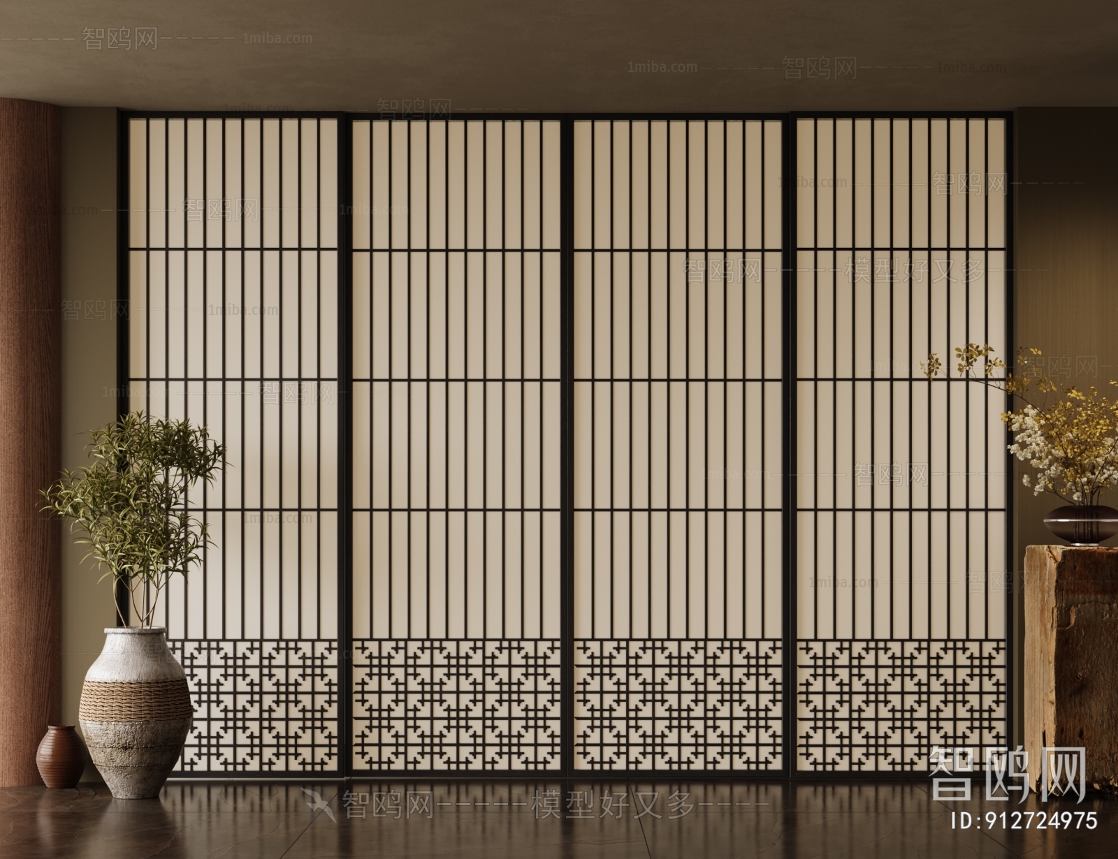 New Chinese Style Sliding Door