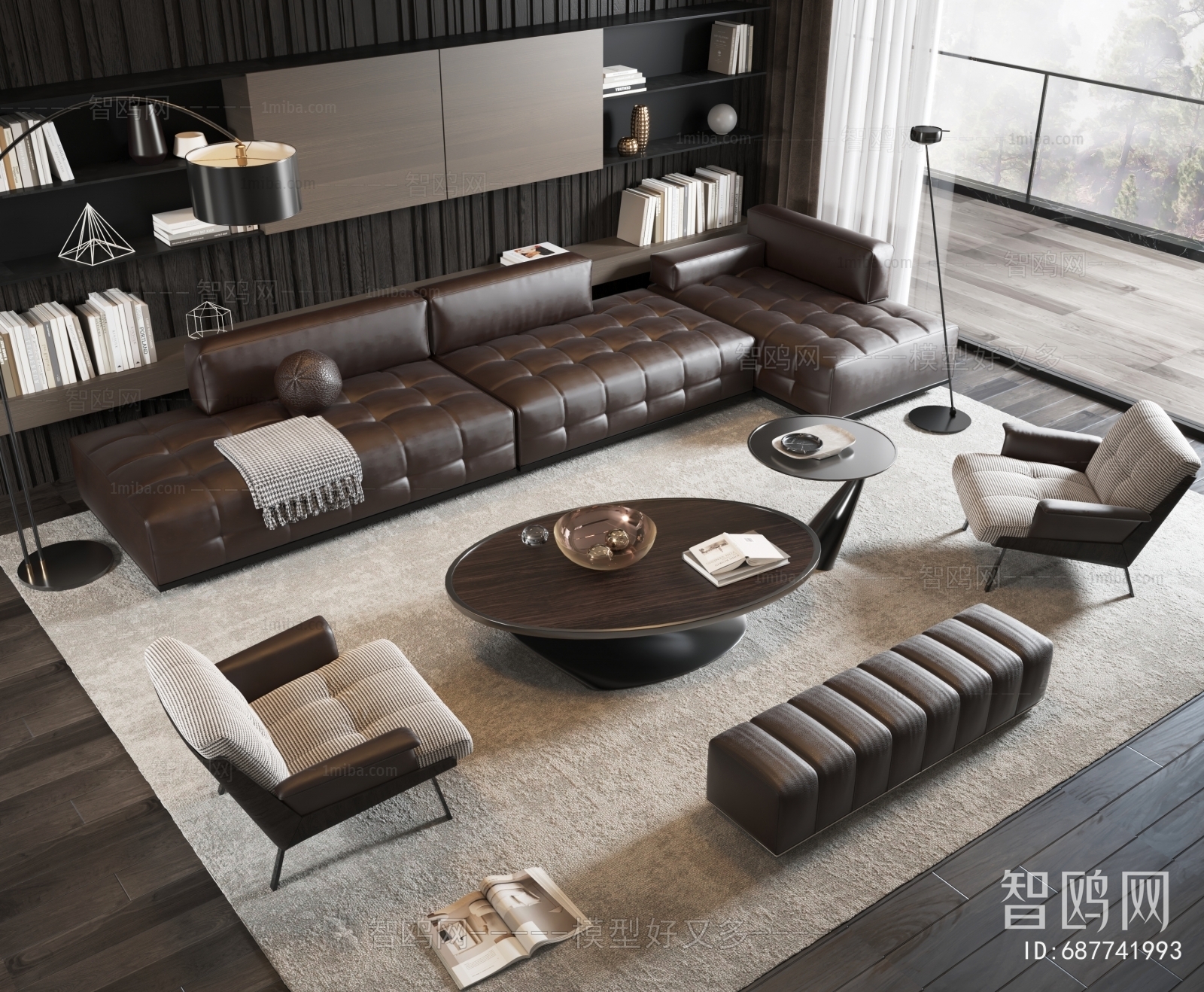 Minotti 现代沙发茶几组合