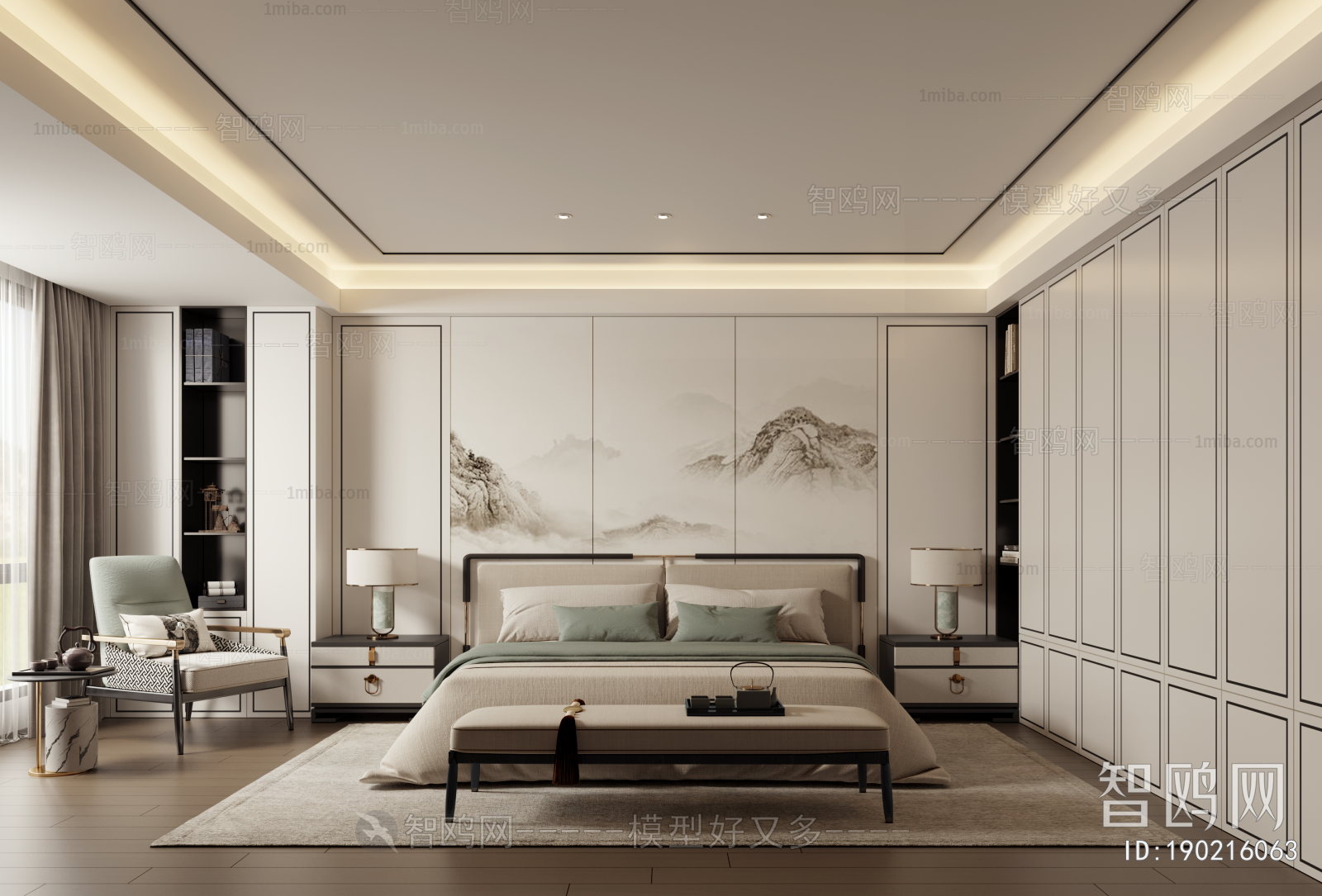 New Chinese Style Bedroom