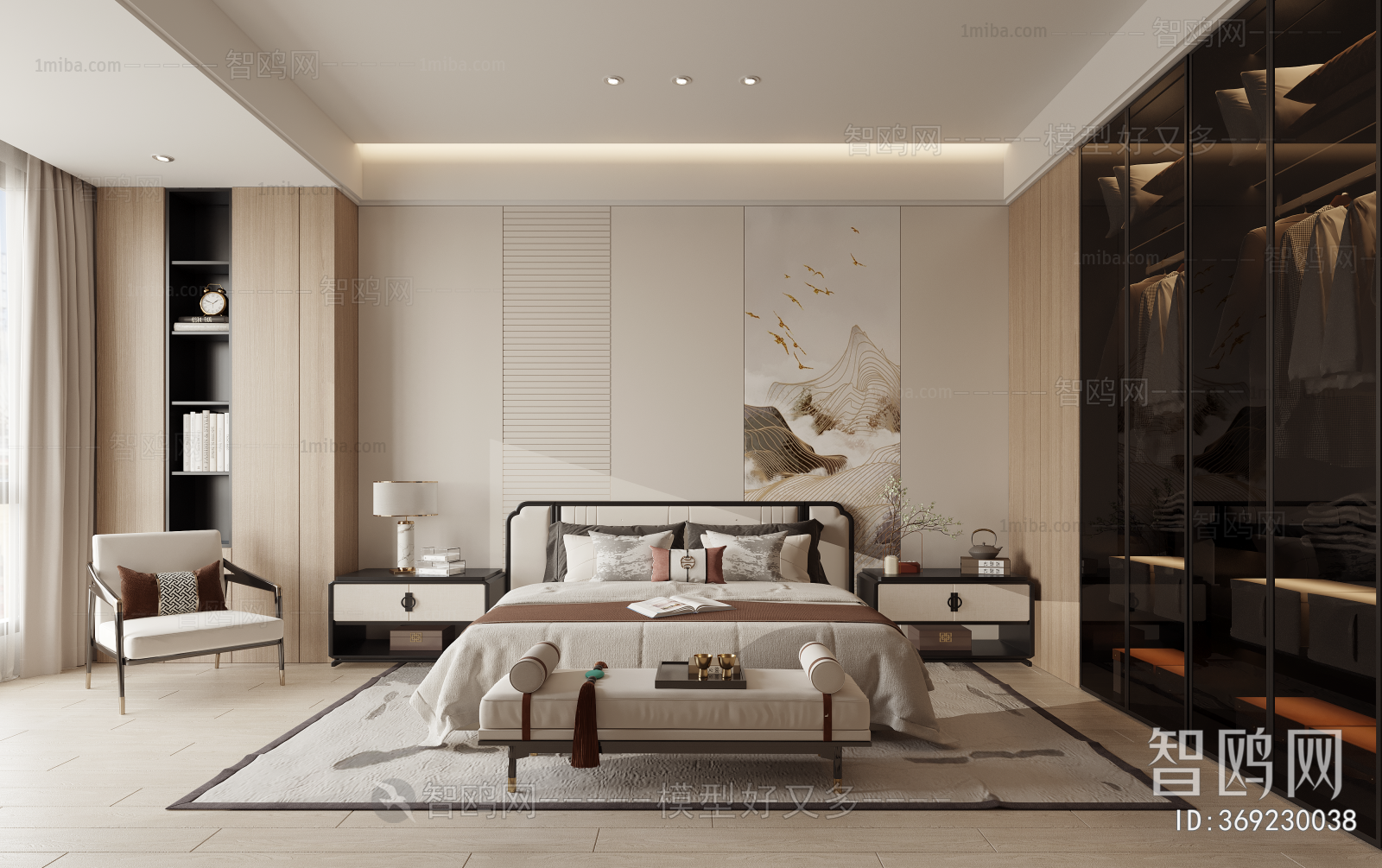 New Chinese Style Bedroom