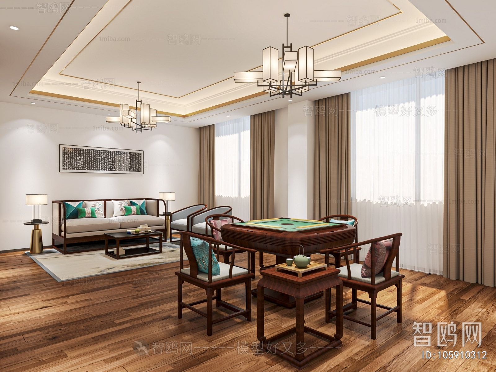 New Chinese Style Chess And Card Room