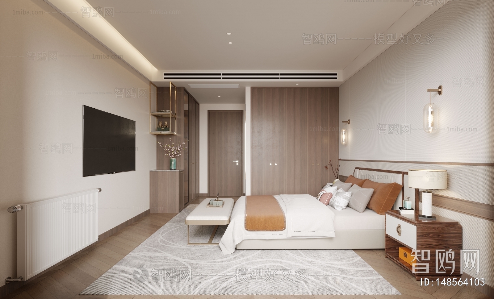 现代新中式卧室