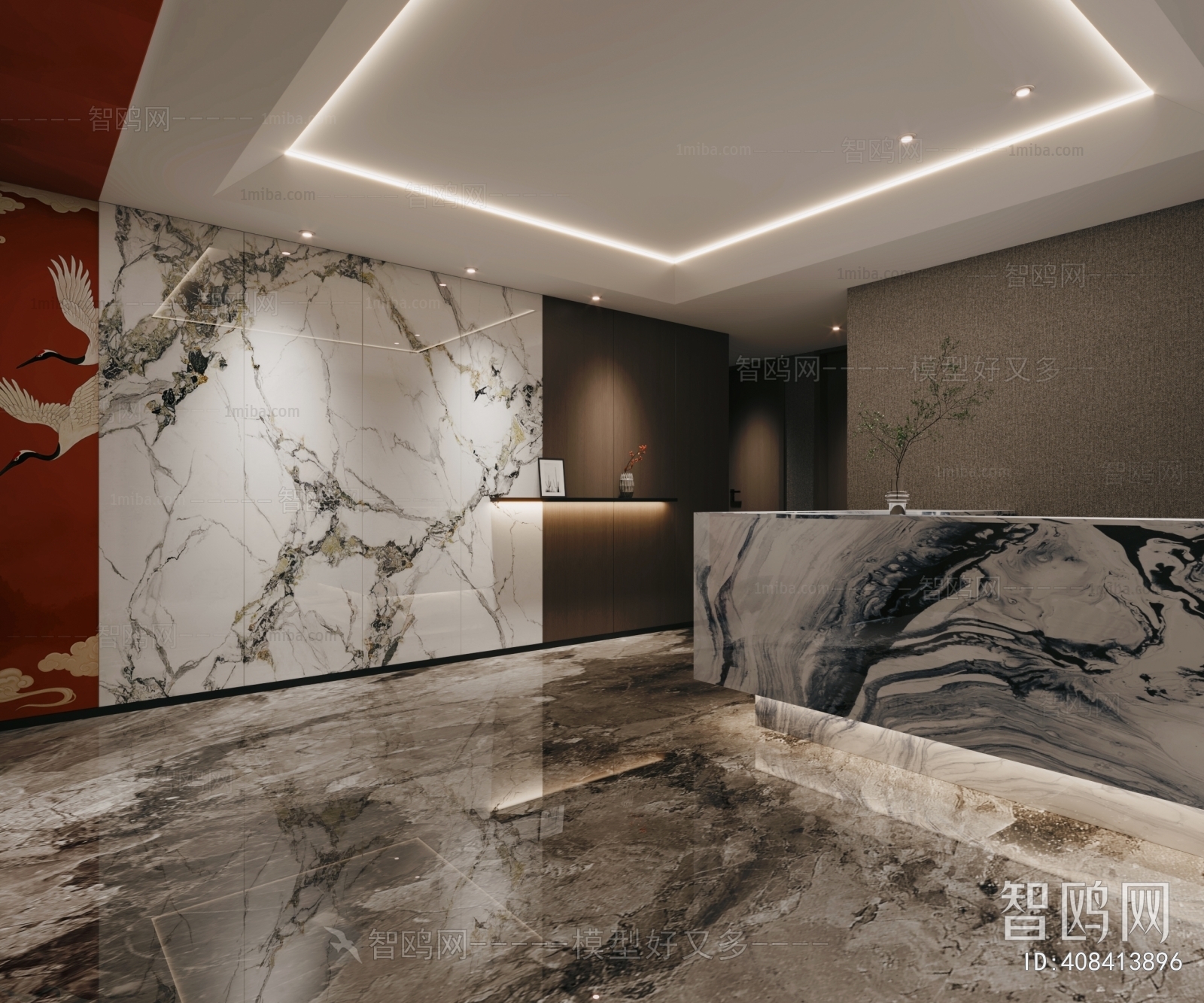 Modern New Chinese Style Lobby Hall