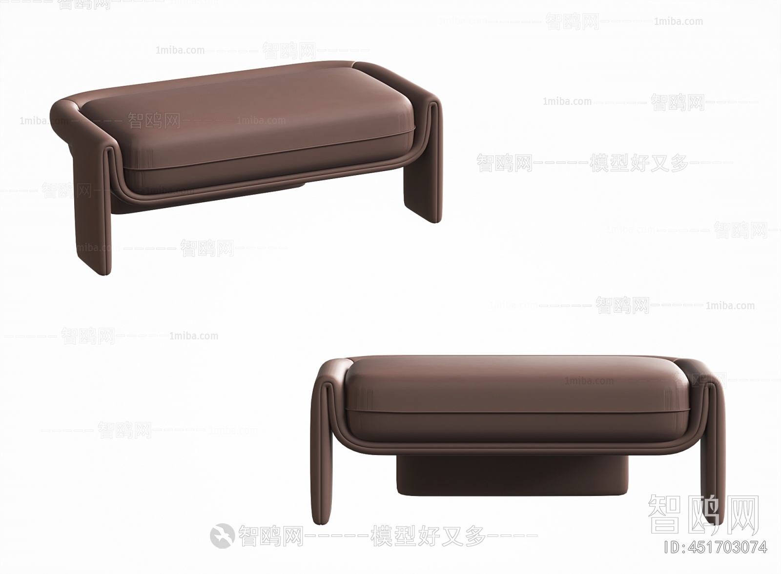 现代皮质沙发凳