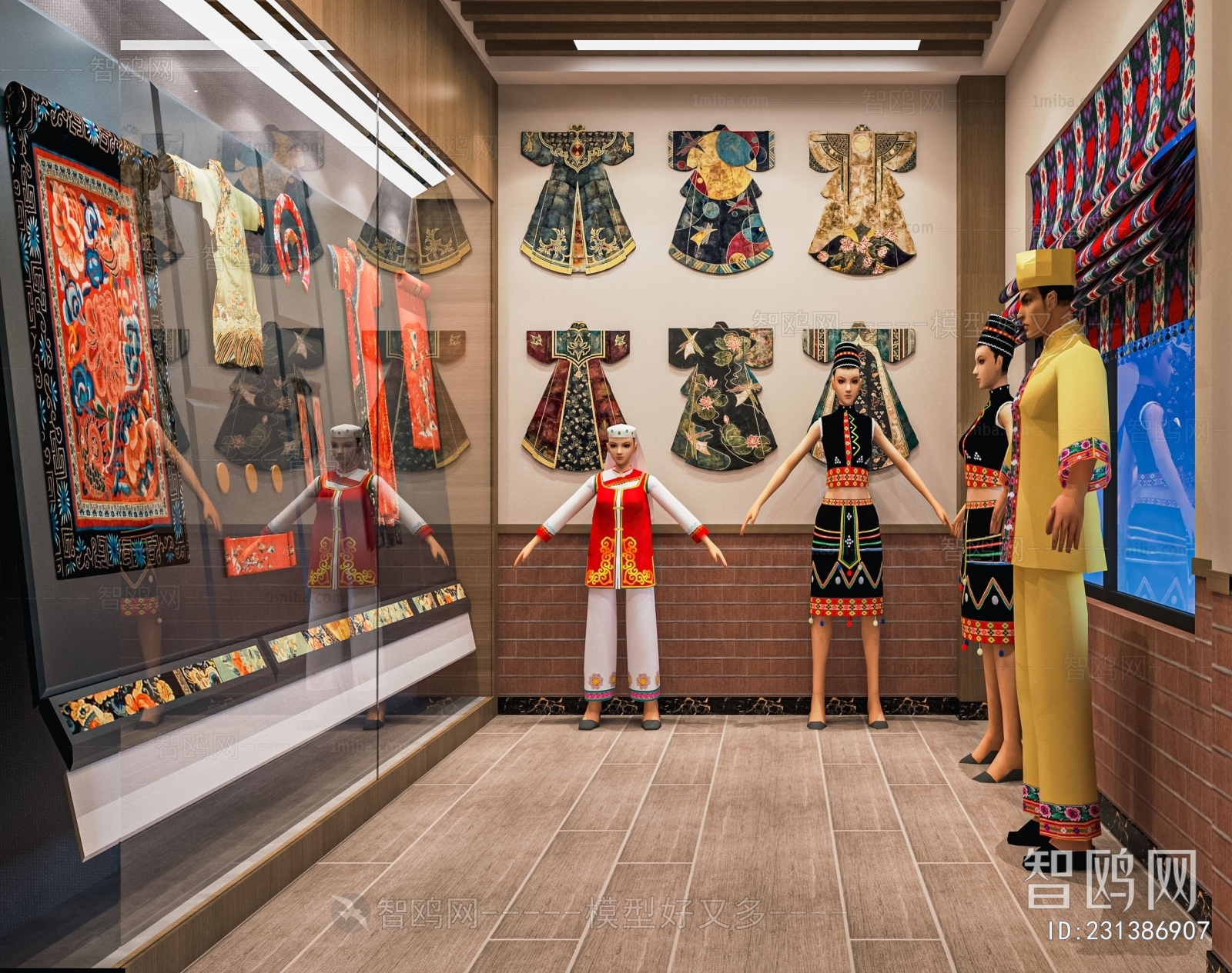 中式民族风人物服饰展厅