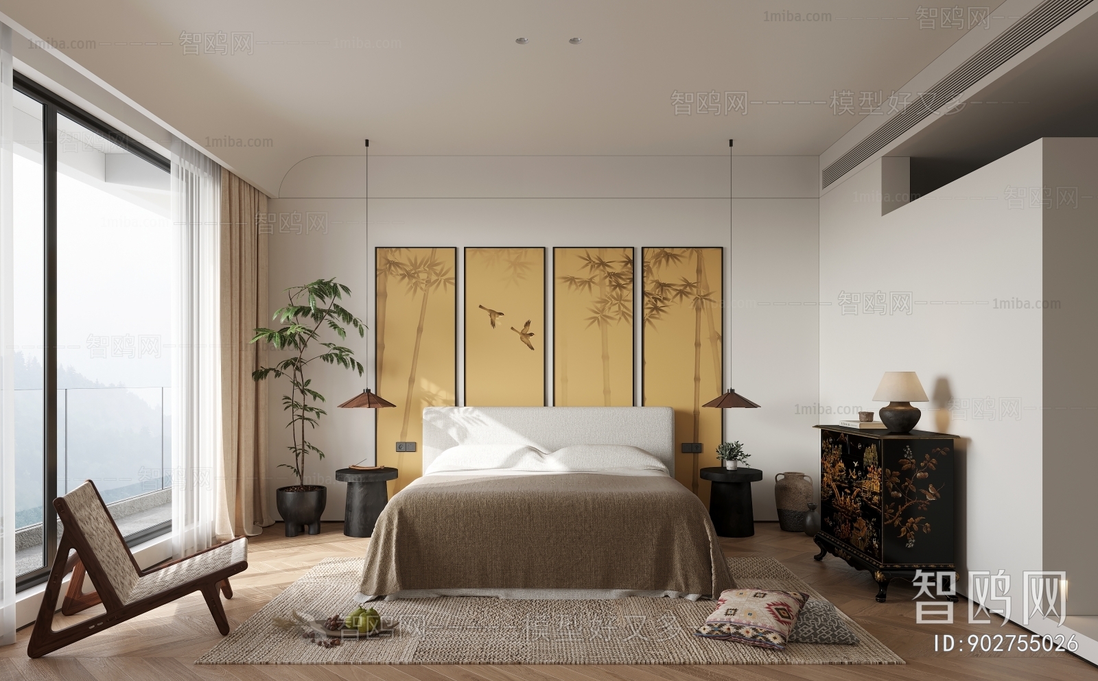 Wabi-sabi Style Bedroom