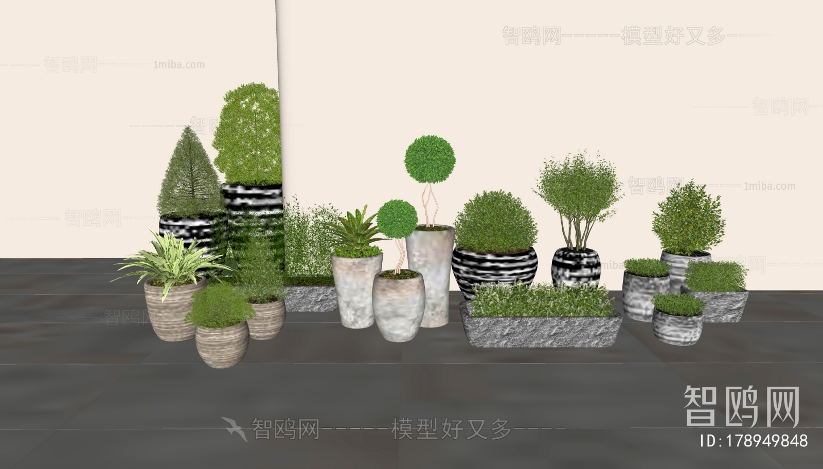 Modern Ground Green Plant Potted Plants