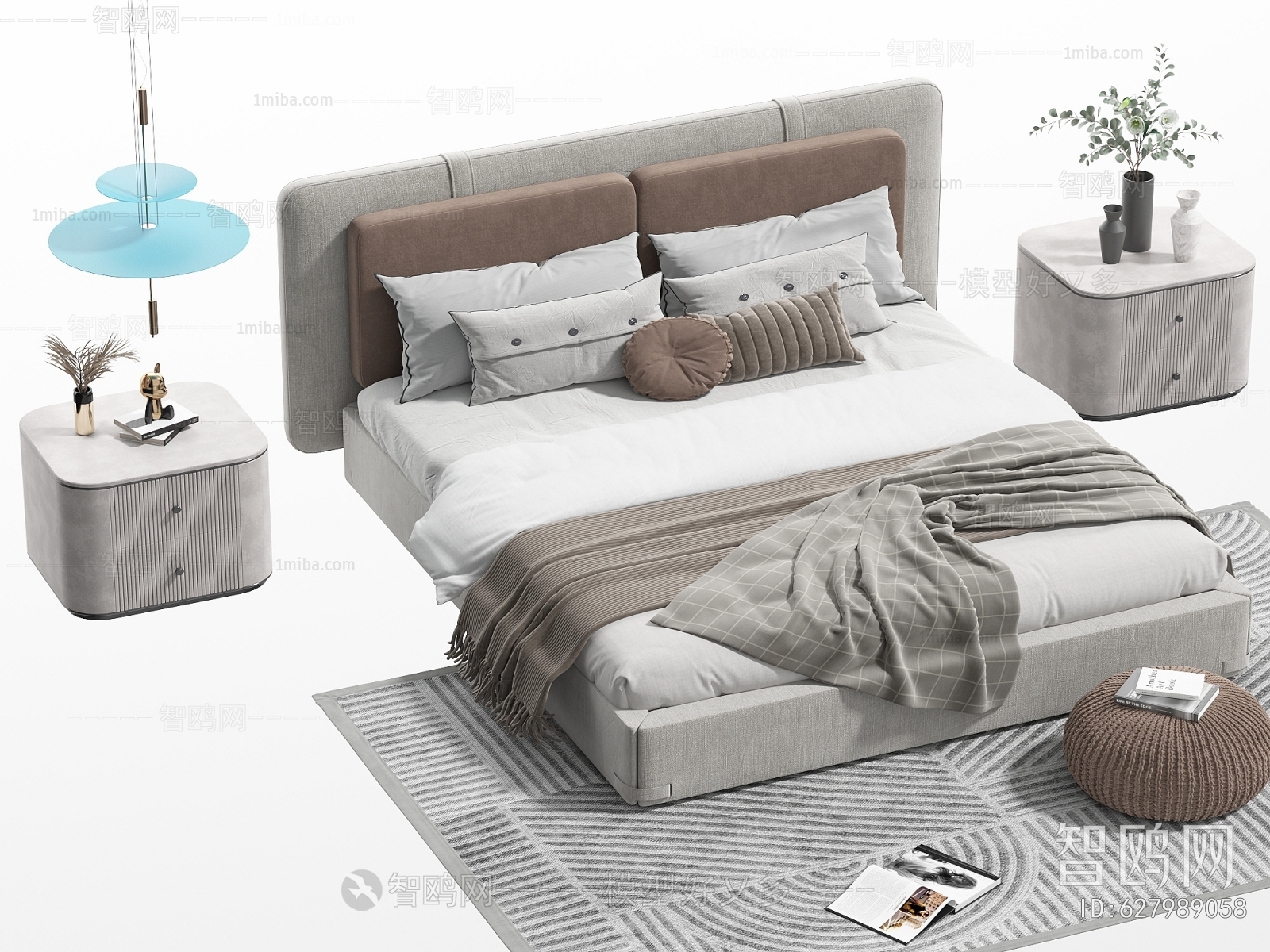 Modern Wabi-sabi Style Double Bed