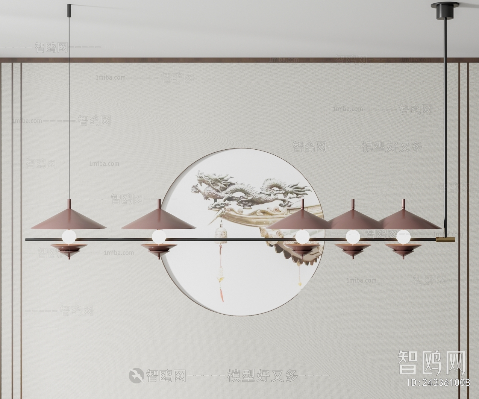 New Chinese Style Long Chandelier