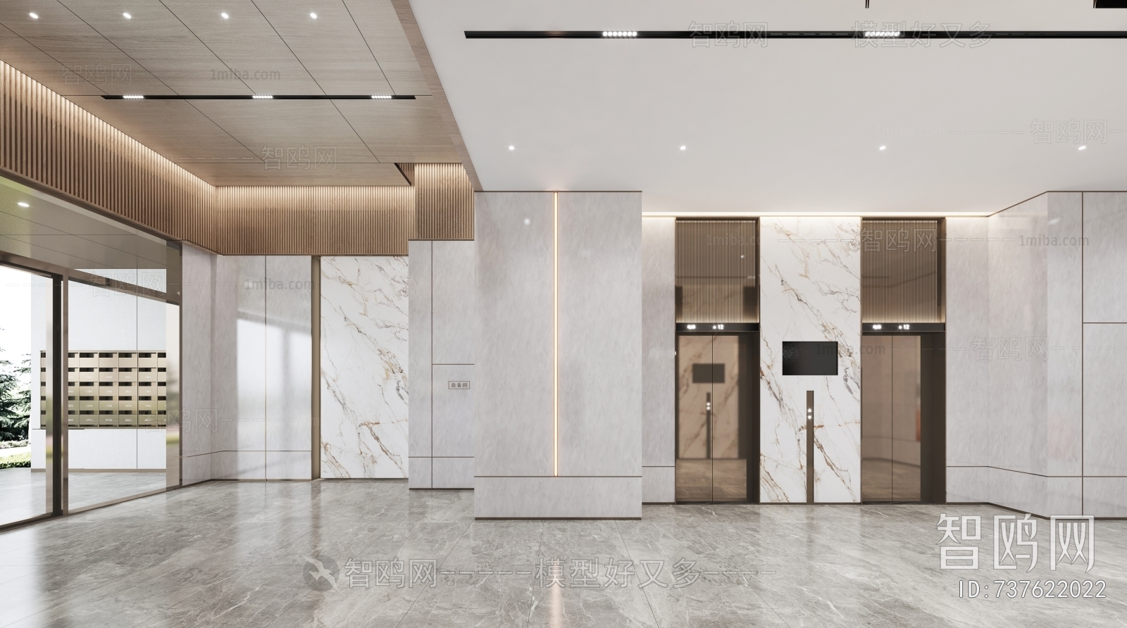 Modern Office Elevator Hall