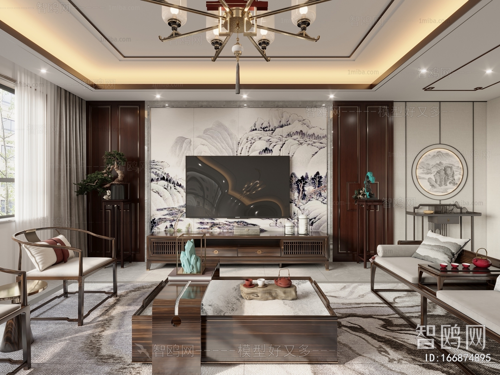 New Chinese Style A Living Room