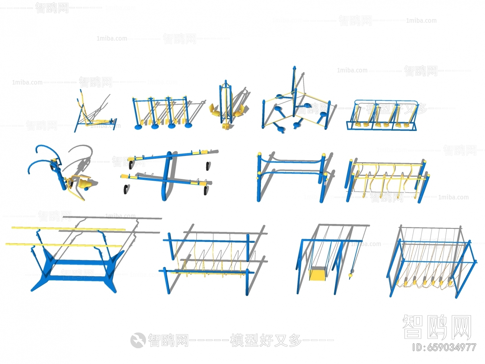 现代户外健身器材组合